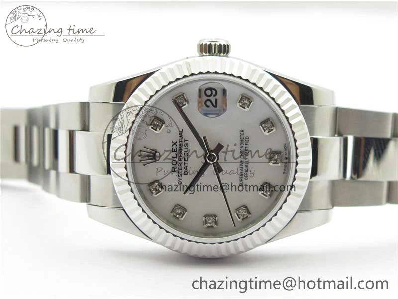 Seasonal Datejust 31mm 278271 SS BP Maker Best Edition White MOP Crystal Dial on Oyster Bracelet 10424