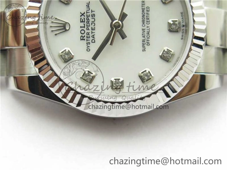 Seasonal Datejust 31mm 278271 SS BP Maker Best Edition White MOP Crystal Dial on Oyster Bracelet 10424