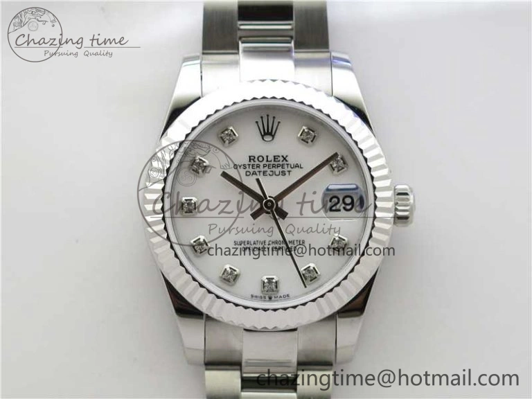Seasonal Datejust 31mm 278271 SS BP Maker Best Edition White MOP Crystal Dial on Oyster Bracelet 10424
