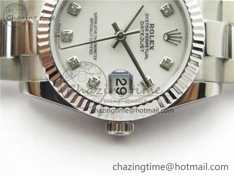 Seasonal Datejust 31mm 278271 SS BP Maker Best Edition White MOP Crystal Dial on Oyster Bracelet 10424
