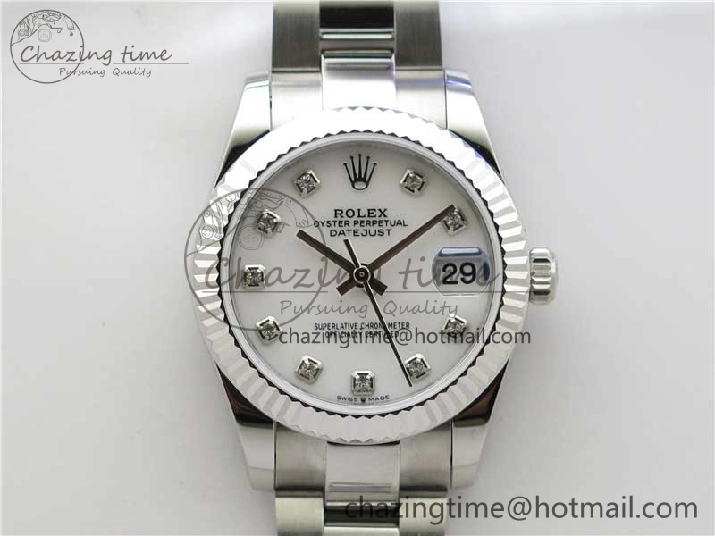Seasonal Datejust 31mm 278271 SS BP Maker Best Edition White MOP Crystal Dial on Oyster Bracelet 10424
