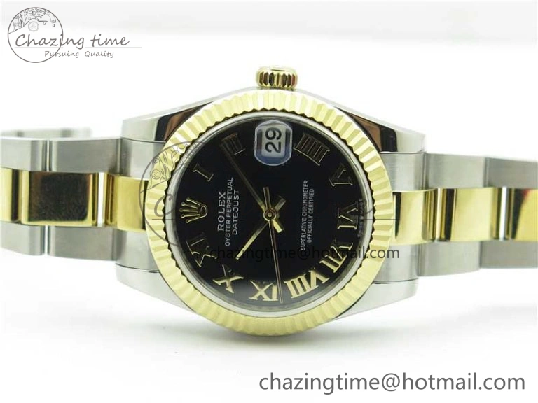 Practical Datejust 31mm 278273 SS YG BP Maker Best Edition Black Roman Dial on SS YG Oyster Bracelet 10392