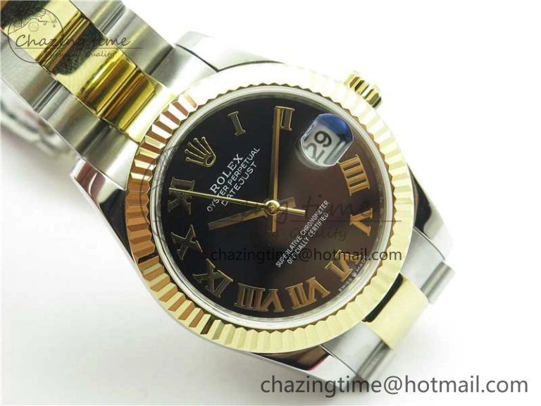 Practical Datejust 31mm 278273 SS YG BP Maker Best Edition Black Roman Dial on SS YG Oyster Bracelet 10392