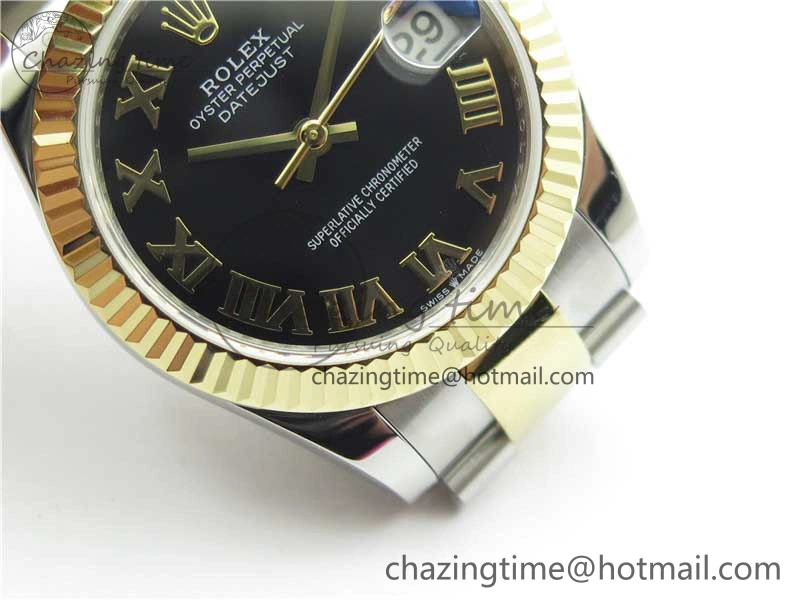 Practical Datejust 31mm 278273 SS YG BP Maker Best Edition Black Roman Dial on SS YG Oyster Bracelet 10392