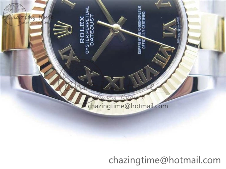 Practical Datejust 31mm 278273 SS YG BP Maker Best Edition Black Roman Dial on SS YG Oyster Bracelet 10392