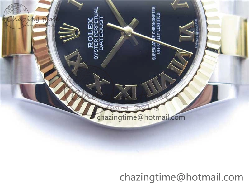 Practical Datejust 31mm 278273 SS YG BP Maker Best Edition Black Roman Dial on SS YG Oyster Bracelet 10392