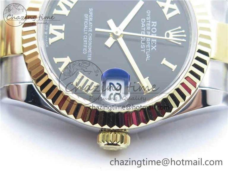 Practical Datejust 31mm 278273 SS YG BP Maker Best Edition Black Roman Dial on SS YG Oyster Bracelet 10392