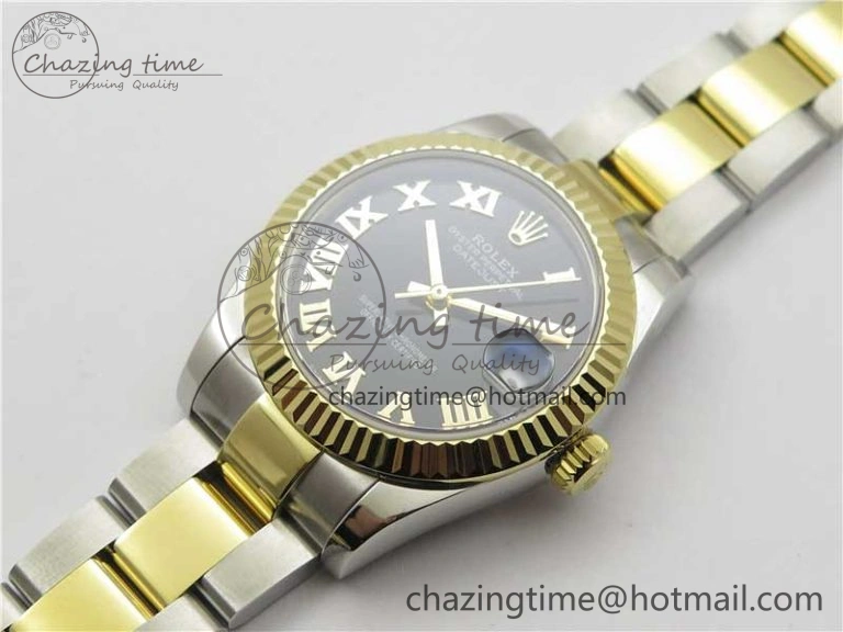 Practical Datejust 31mm 278273 SS YG BP Maker Best Edition Black Roman Dial on SS YG Oyster Bracelet 10392
