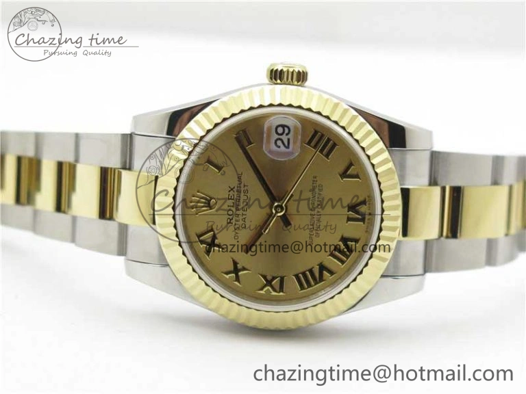 Lightweight Datejust 31mm 278273 SS YG BP Maker Best Edition Gold Roman Dial on SS YG Oyster Bracelet 10388