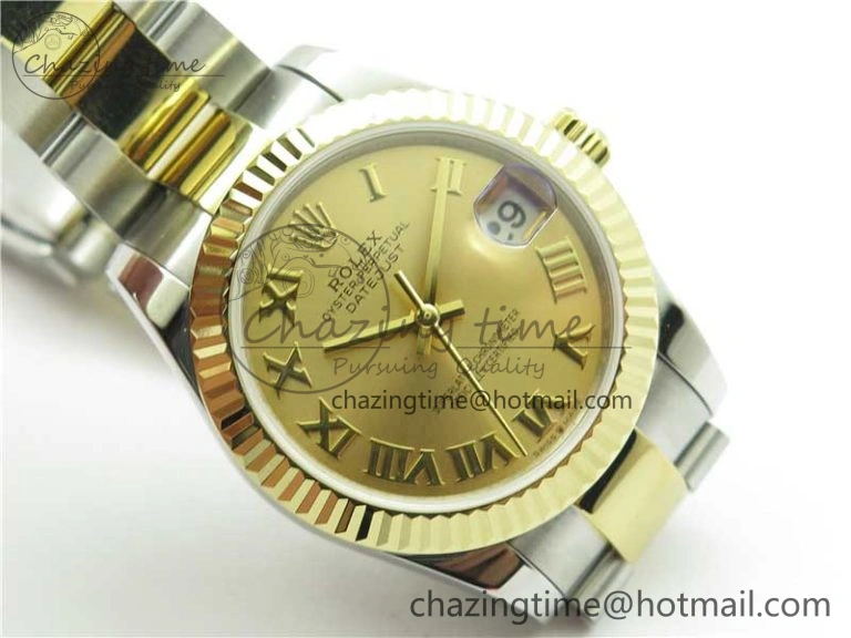 Lightweight Datejust 31mm 278273 SS YG BP Maker Best Edition Gold Roman Dial on SS YG Oyster Bracelet 10388