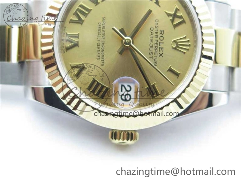 Lightweight Datejust 31mm 278273 SS YG BP Maker Best Edition Gold Roman Dial on SS YG Oyster Bracelet 10388