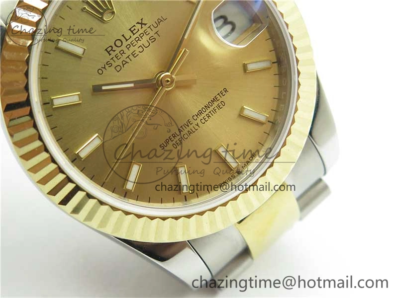 GoAnywhere Datejust 31mm 278273 SS YG BP Maker Best Edition Gold Sticks Markers Dial on SS YG Oyster Bracelet 10386