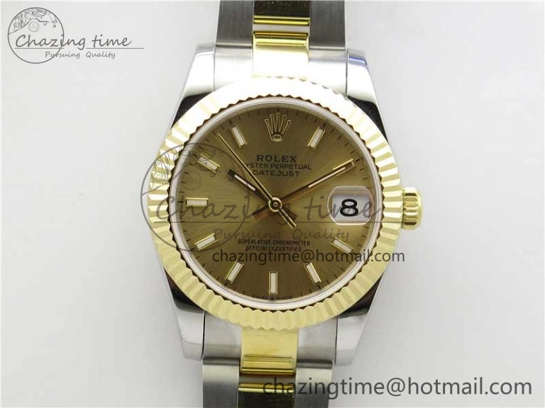 Datejust 31mm 278273 SS YG BP Maker Best Edition Gold Sticks Markers Dial on SS YG Oyster Bracelet Durable 2714