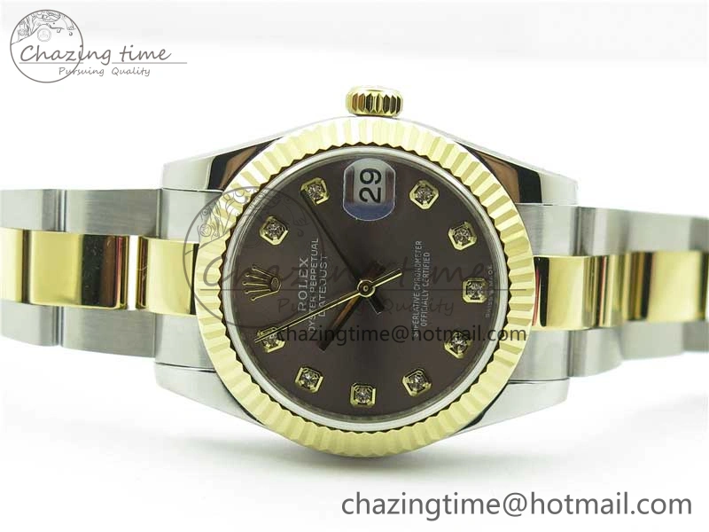 Lightweight Datejust 31mm 278273 SS YG BP Maker Best Edition Gray Diamonds Dial on SS YG Oyster Bracelet 2715