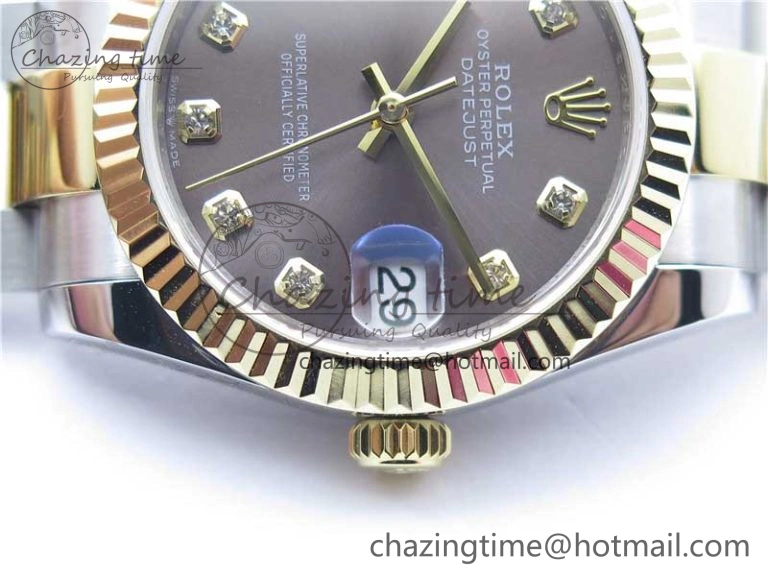 Lightweight Datejust 31mm 278273 SS YG BP Maker Best Edition Gray Diamonds Dial on SS YG Oyster Bracelet 2715