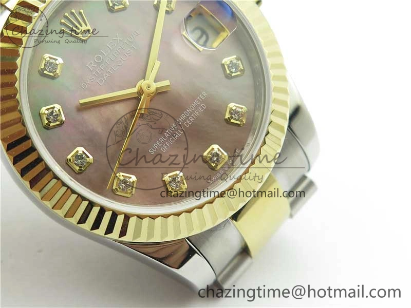 Datejust 31mm 278273 SS YG BP Maker Best Edition Gray MOP Diamonds Dial on SS YG Oyster Bracelet OnTrend 10393