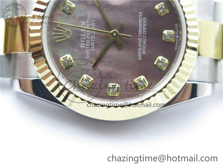 Datejust 31mm 278273 SS YG BP Maker Best Edition Gray MOP Diamonds Dial on SS YG Oyster Bracelet OnTrend 10393