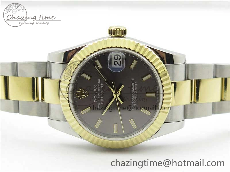 WaterResistant Datejust 31mm 278273 SS YG BP Maker Best Edition Gray Sticks Markers Dial on SS YG Oyster Bracelet 2716