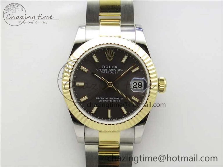 WaterResistant Datejust 31mm 278273 SS YG BP Maker Best Edition Gray Sticks Markers Dial on SS YG Oyster Bracelet 2716