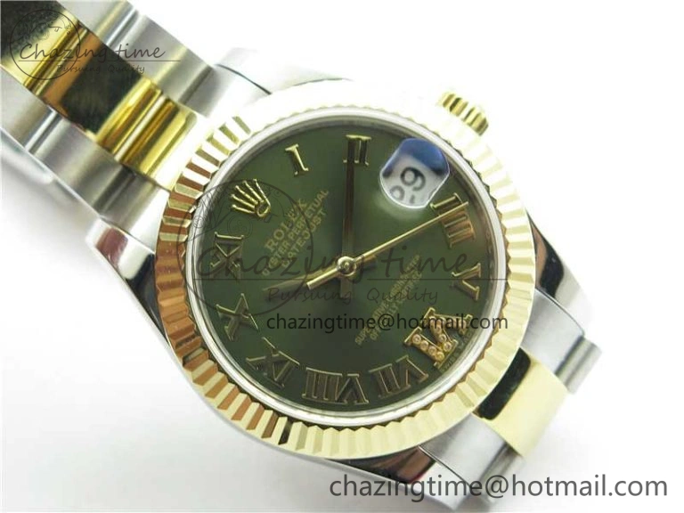 Datejust 31mm 278273 SS YG BP Maker Best Edition Green Roman Dial on SS YG Oyster Bracelet SunProtective 2709