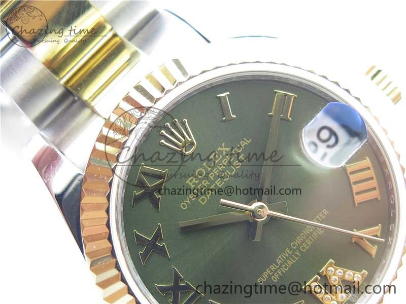 Datejust 31mm 278273 SS YG BP Maker Best Edition Green Roman Dial on SS YG Oyster Bracelet SunProtective 2709