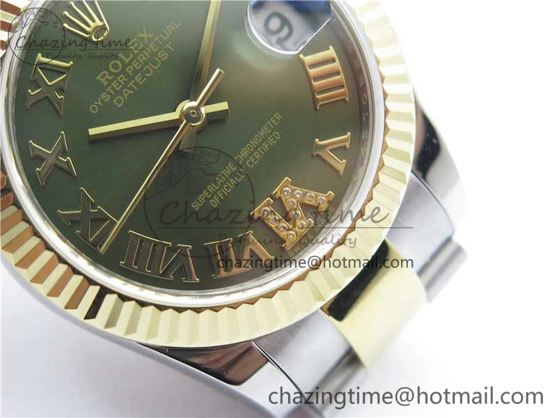 Datejust 31mm 278273 SS YG BP Maker Best Edition Green Roman Dial on SS YG Oyster Bracelet SunProtective 2709