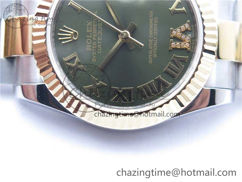 Datejust 31mm 278273 SS YG BP Maker Best Edition Green Roman Dial on SS YG Oyster Bracelet SunProtective 2709