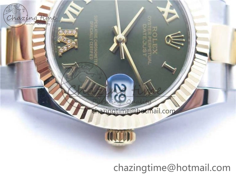 Datejust 31mm 278273 SS YG BP Maker Best Edition Green Roman Dial on SS YG Oyster Bracelet SunProtective 2709