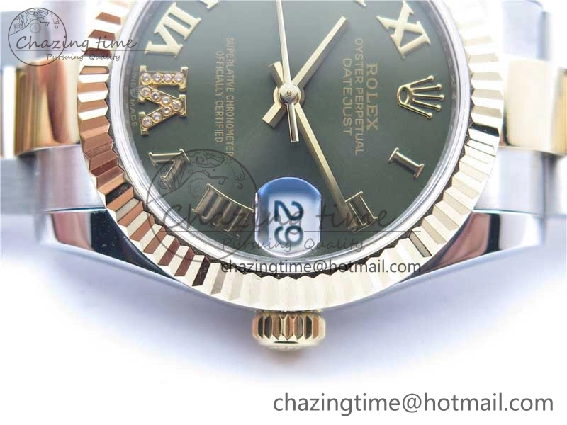 Datejust 31mm 278273 SS YG BP Maker Best Edition Green Roman Dial on SS YG Oyster Bracelet SunProtective 2709