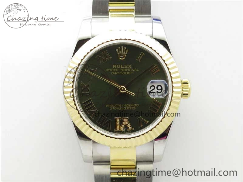 Datejust 31mm 278273 SS YG BP Maker Best Edition Green Roman Dial on SS YG Oyster Bracelet SunProtective 2709