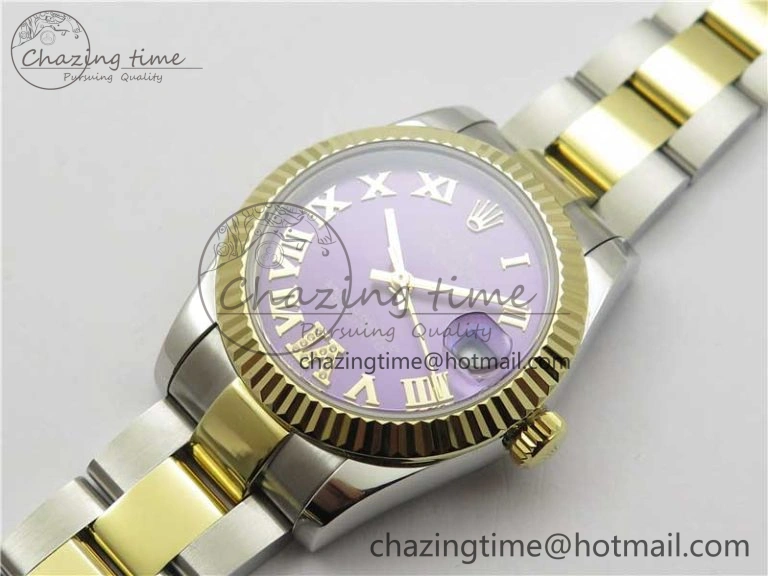 TechFriendly Datejust 31mm 278273 SS YG BP Maker Best Edition Purple Roman Dial on SS YG Oyster Bracelet 2711