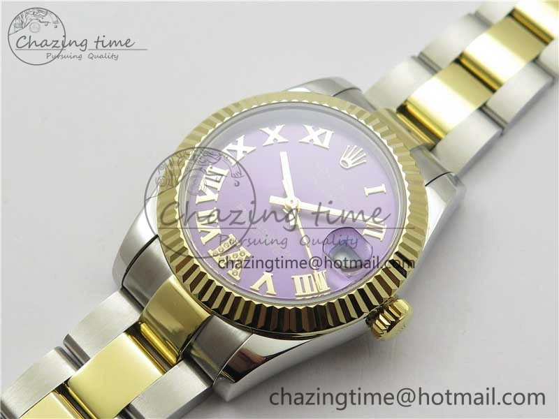 TechFriendly Datejust 31mm 278273 SS YG BP Maker Best Edition Purple Roman Dial on SS YG Oyster Bracelet 2711