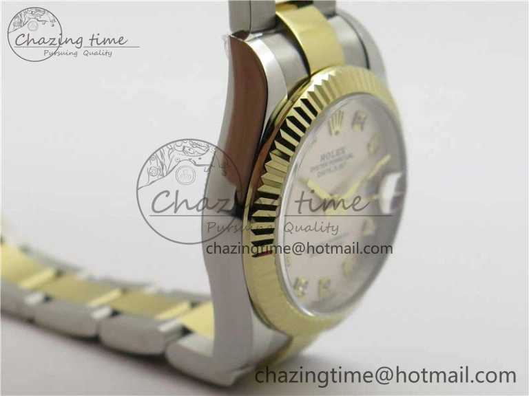 Datejust 31mm 278273 SS YG BP Maker Best Edition Silver Diamonds Dial on SS YG Oyster Bracelet Practical 2708