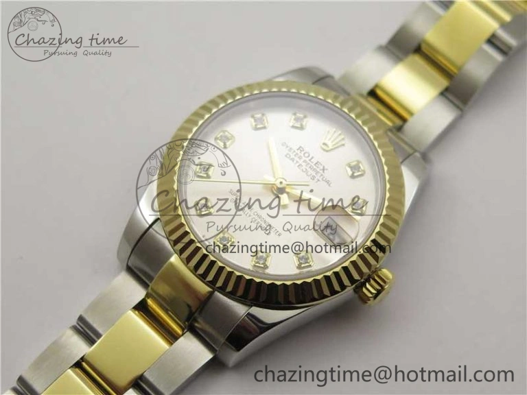 Datejust 31mm 278273 SS YG BP Maker Best Edition Silver Diamonds Dial on SS YG Oyster Bracelet Practical 2708