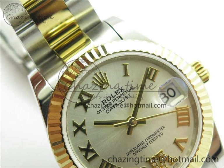 Datejust 31mm 278273 SS YG BP Maker Best Edition Silver Roman Dial on SS YG Oyster Bracelet Affordable 2710