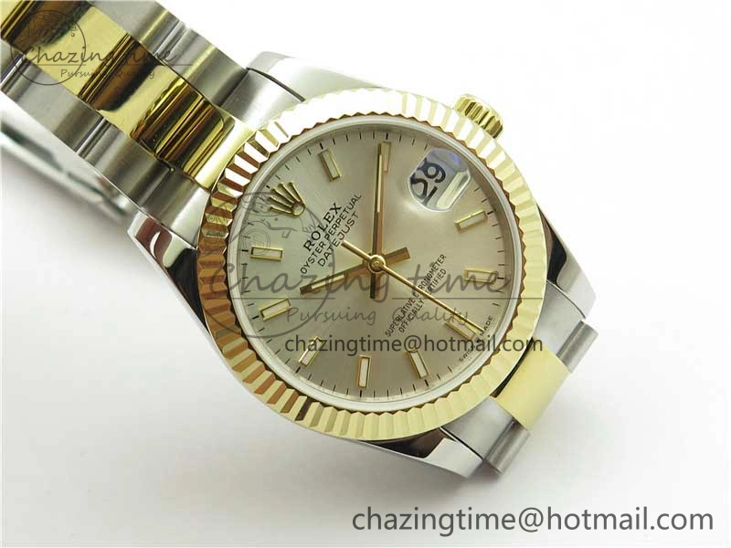 Datejust 31mm 278273 SS YG BP Maker Best Edition Silver Sticks Markers Dial on SS YG Oyster Bracelet Casual 10383