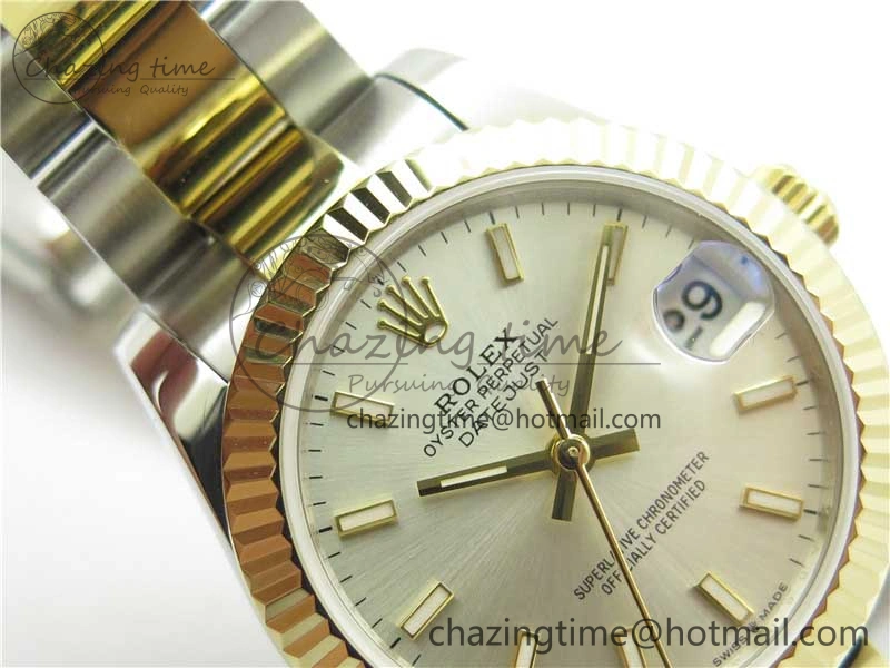 Datejust 31mm 278273 SS YG BP Maker Best Edition Silver Sticks Markers Dial on SS YG Oyster Bracelet Casual 10383
