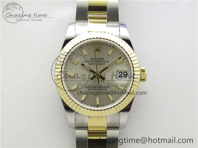 Effortless Datejust 31mm 278273 SS YG BP Maker Best Edition Silver Sticks Markers Dial on SS YG Oyster Bracelet 2712