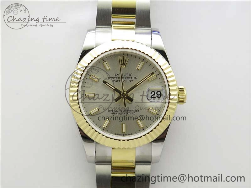 Datejust 31mm 278273 SS YG BP Maker Best Edition Silver Sticks Markers Dial on SS YG Oyster Bracelet Casual 10383
