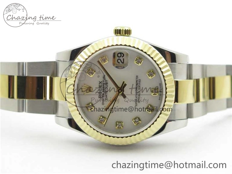 Datejust 31mm 278273 SS YG BP Maker Best Edition White MOP Diamonds Dial on SS YG Oyster Bracelet QuickDry 10396