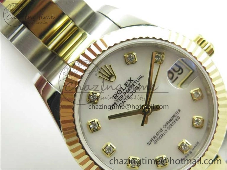 Datejust 31mm 278273 SS YG BP Maker Best Edition White MOP Diamonds Dial on SS YG Oyster Bracelet QuickDry 10396