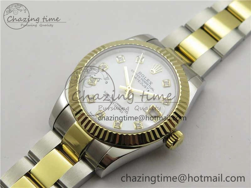 Datejust 31mm 278273 SS YG BP Maker Best Edition White MOP Diamonds Dial on SS YG Oyster Bracelet QuickDry 10396