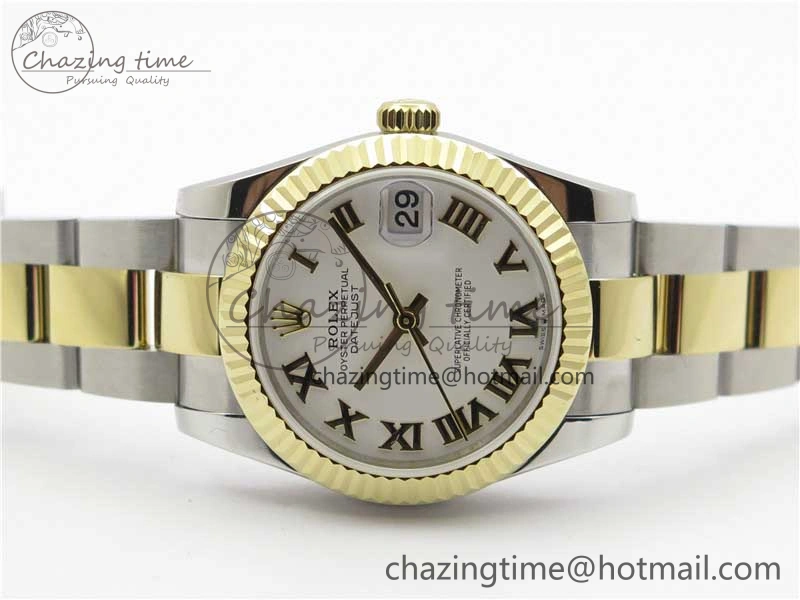 Datejust 31mm 278273 SS YG BP Maker Best Edition White Roman Dial on SS YG Oyster Bracelet Practical 10397