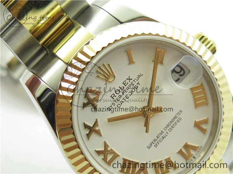 Datejust 31mm 278273 SS YG BP Maker Best Edition White Roman Dial on SS YG Oyster Bracelet Practical 10397