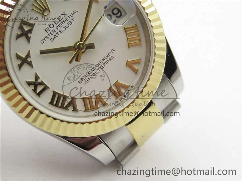 Datejust 31mm 278273 SS YG BP Maker Best Edition White Roman Dial on SS YG Oyster Bracelet Practical 10397