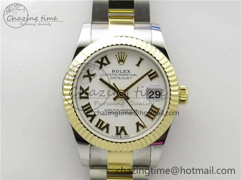Datejust 31mm 278273 SS YG BP Maker Best Edition White Roman Dial on SS YG Oyster Bracelet Practical 10397