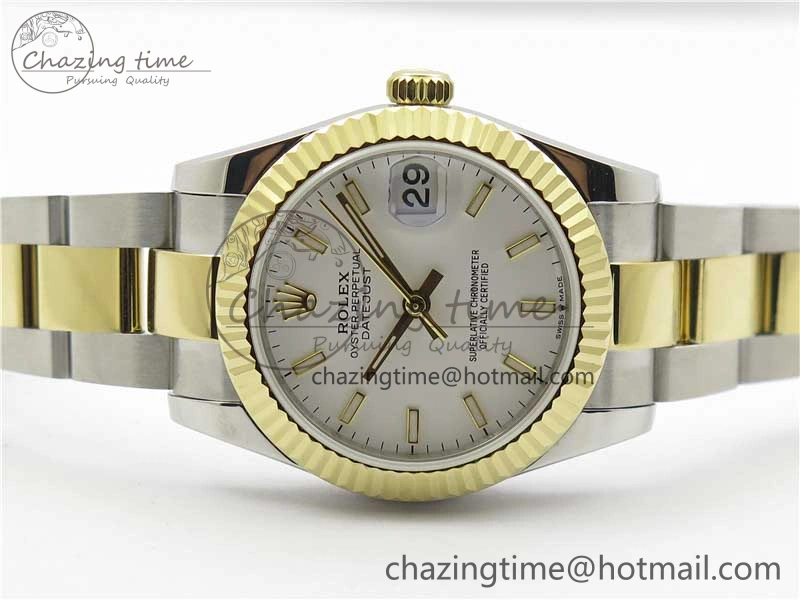 Datejust 31mm 278273 SS YG BP Maker Best Edition White Sticks Markers Dial on SS YG Oyster Bracelet Lightweight 10394