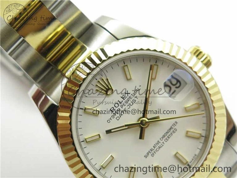 Datejust 31mm 278273 SS YG BP Maker Best Edition White Sticks Markers Dial on SS YG Oyster Bracelet Lightweight 10394