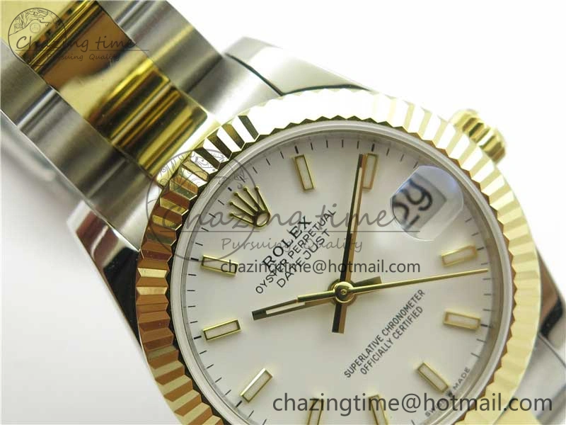 Datejust 31mm 278273 SS YG BP Maker Best Edition White Sticks Markers Dial on SS YG Oyster Bracelet Lightweight 10394