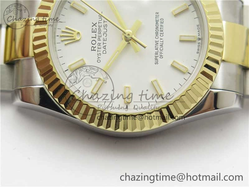 Datejust 31mm 278273 SS YG BP Maker Best Edition White Sticks Markers Dial on SS YG Oyster Bracelet Lightweight 10394
